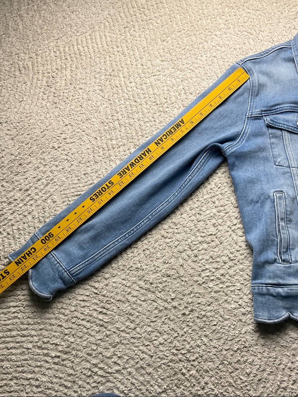 Frame Denim Women’s Willoughby Scallop Hem Light Blue Jean Jacket Size Medium - Picture 10 of 16